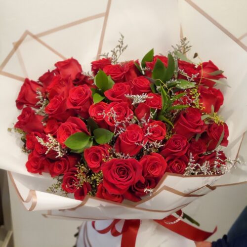 50 Long Stemmed Red Roses Bouquet